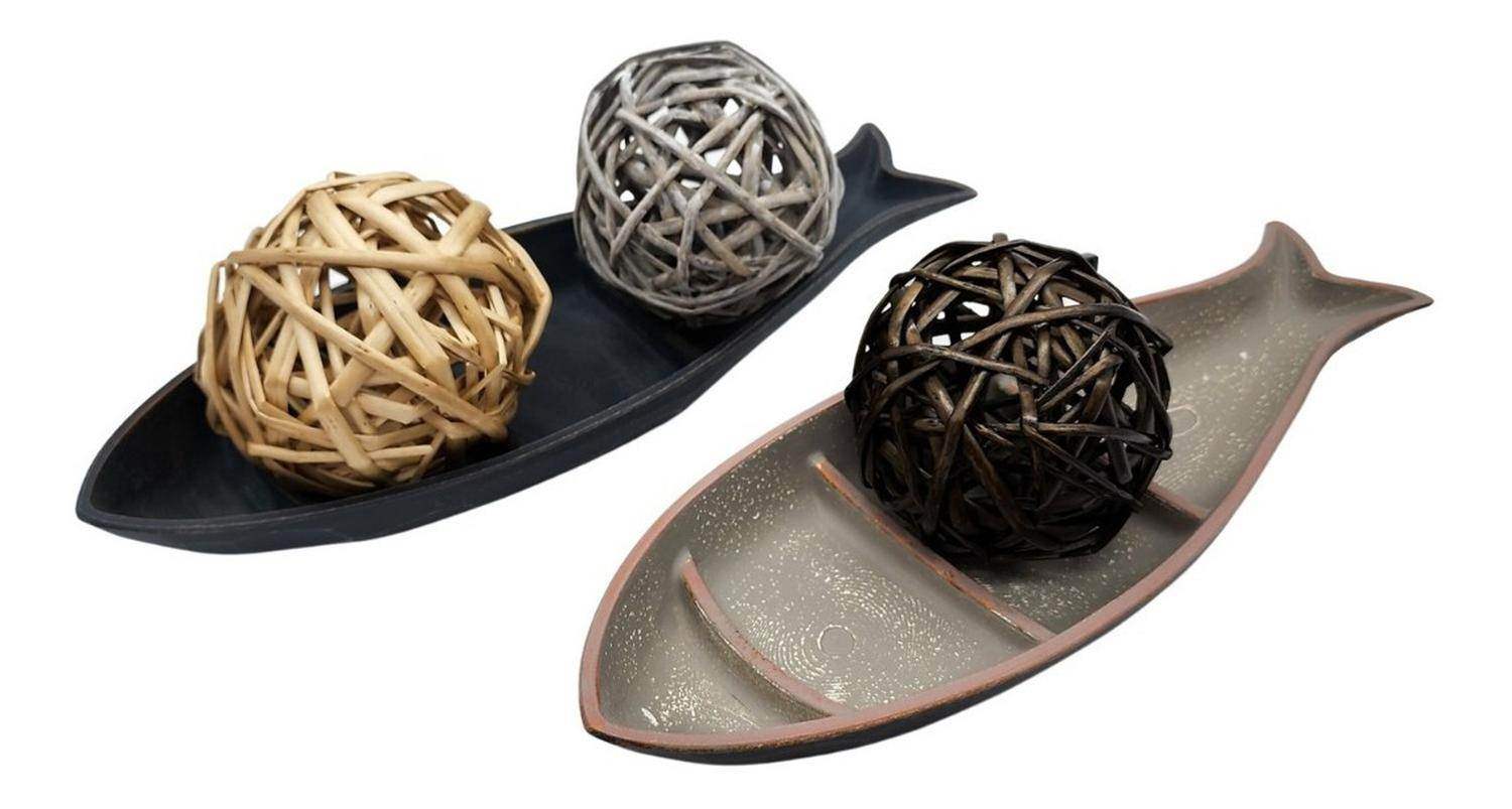 Esfera De Mimbre Para Decoración Pelotas De Mimbre Gris - Fliperex