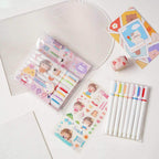 Set 8 Marcadores Acrilicos Punta Pincel + Stickers Y Estuche - Fliperex
