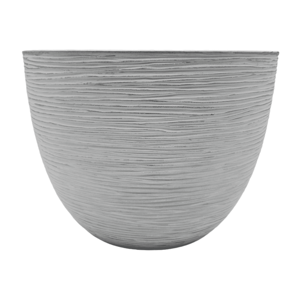 Macetero Maceta Diseño Rayas Envejecido De Plastico Blanco M - Fliperex