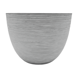 Macetero Maceta Diseño Rayas Envejecido De Plastico Blanco M - Fliperex