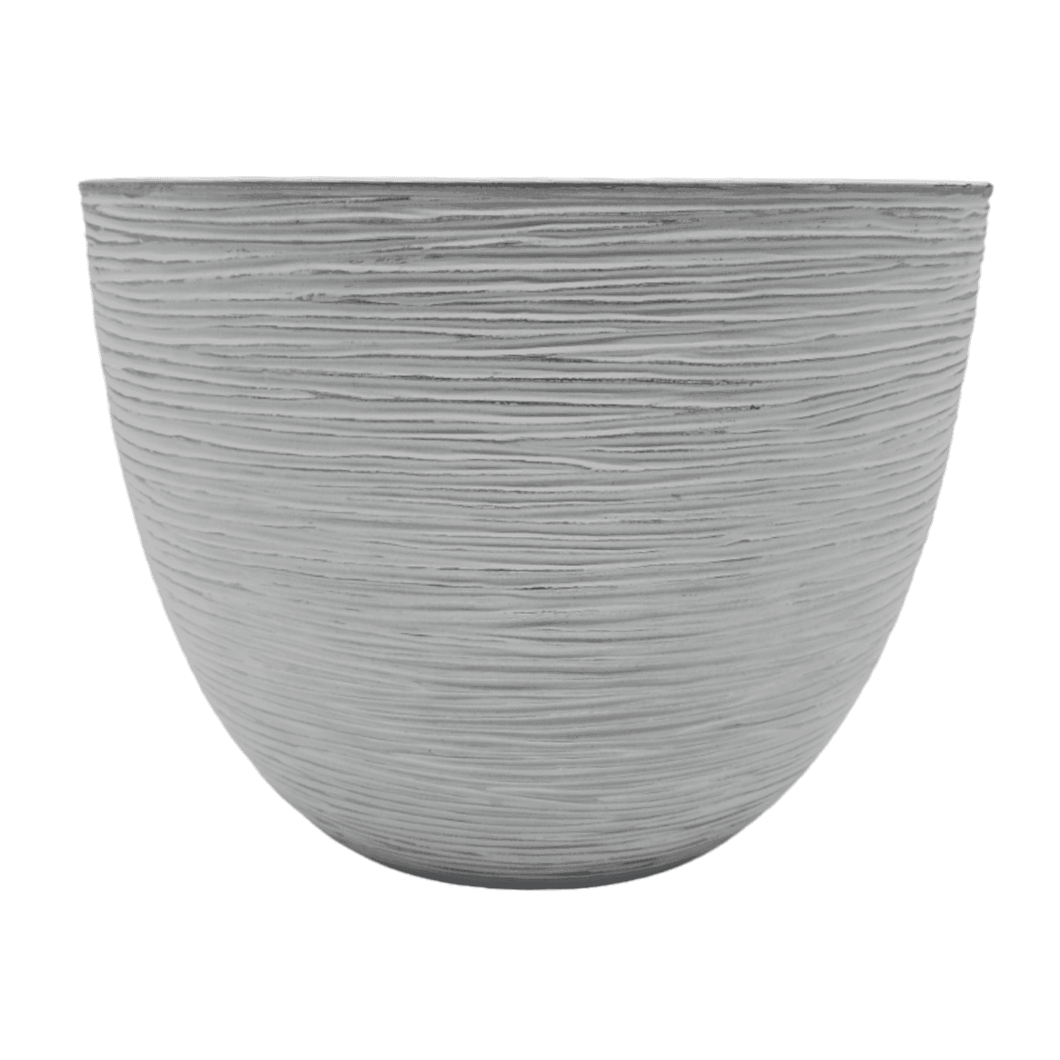 Macetero Maceta Diseño Rayas Envejecido De Plastico Blanco M - Fliperex