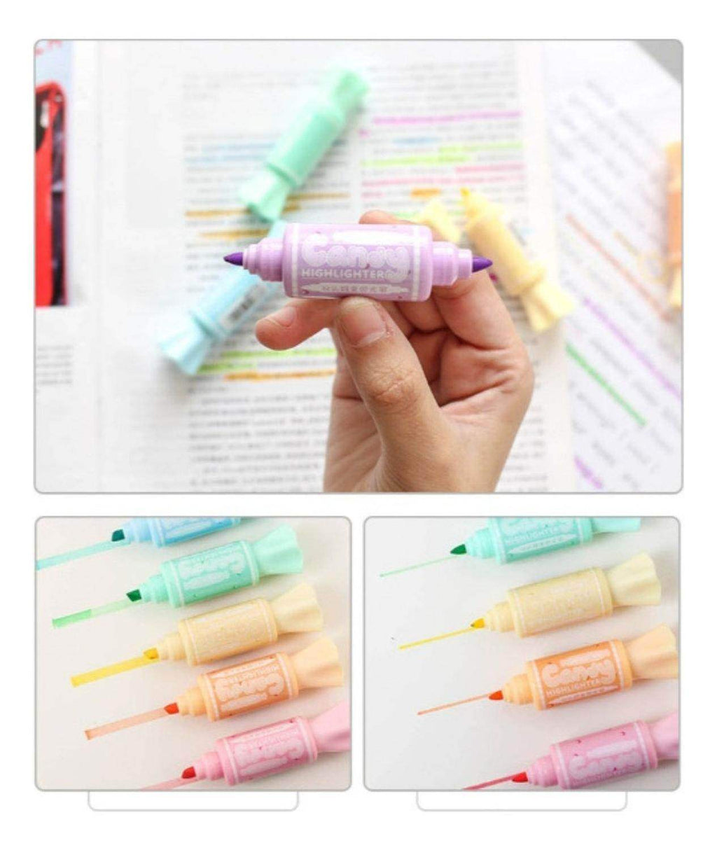 Destacadores Diseño Caramelo 6 Colores Doble Punta - Fliperex