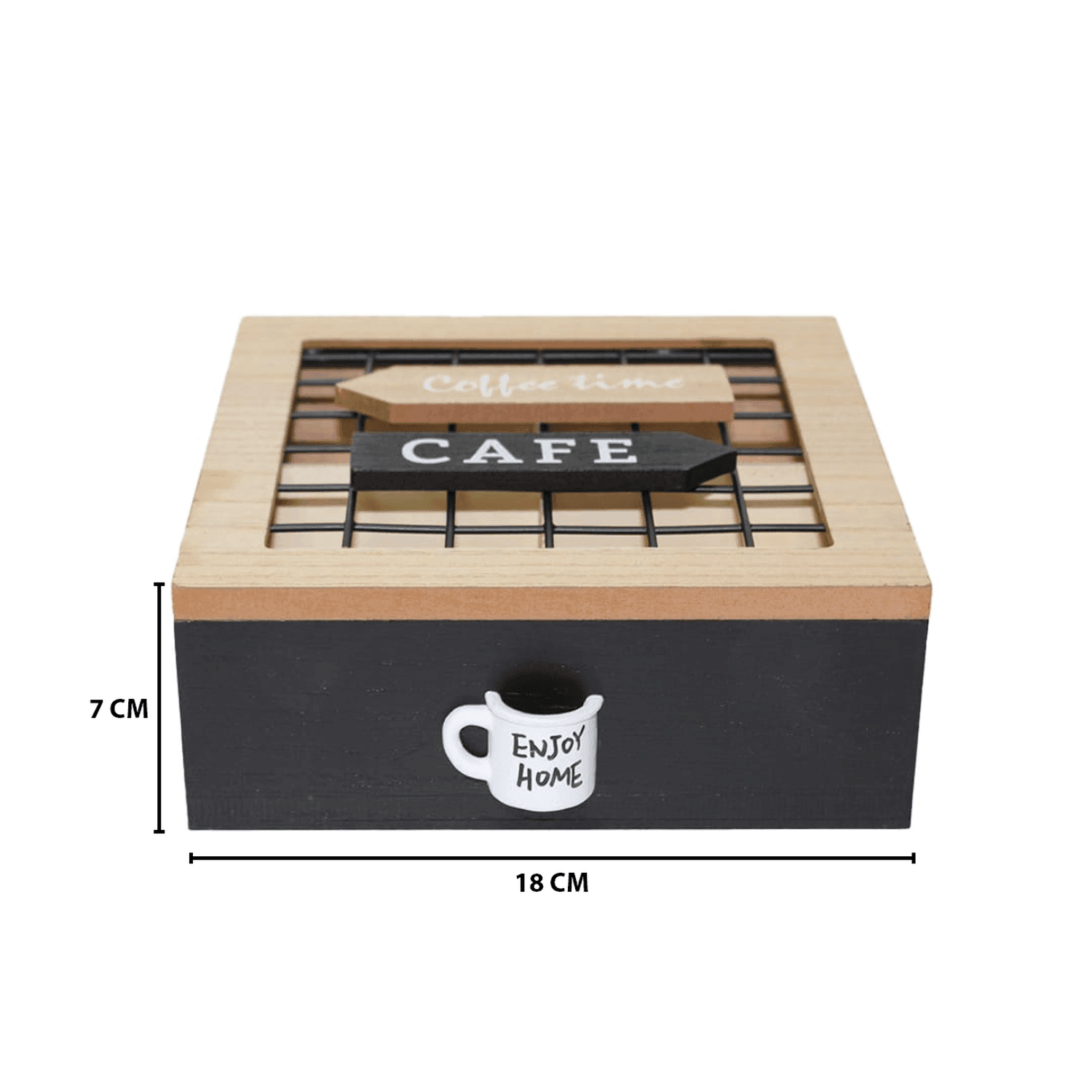 Caja De Te 4 Divisiones Tapa Con Diseño Decorativa Decohogar - Fliperex