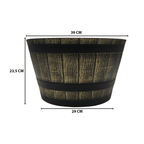 Macetero Plastico Diseño Efecto Barril De Madera Maceta M - Fliperex
