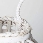 Candelabro Porta Vela Mimbre Rustico Redondo Terraza Blanco - Fliperex