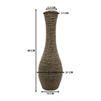 Jarron Florero Decorativo Tejido Rattan Moderno Café 60 CM - Fliperex