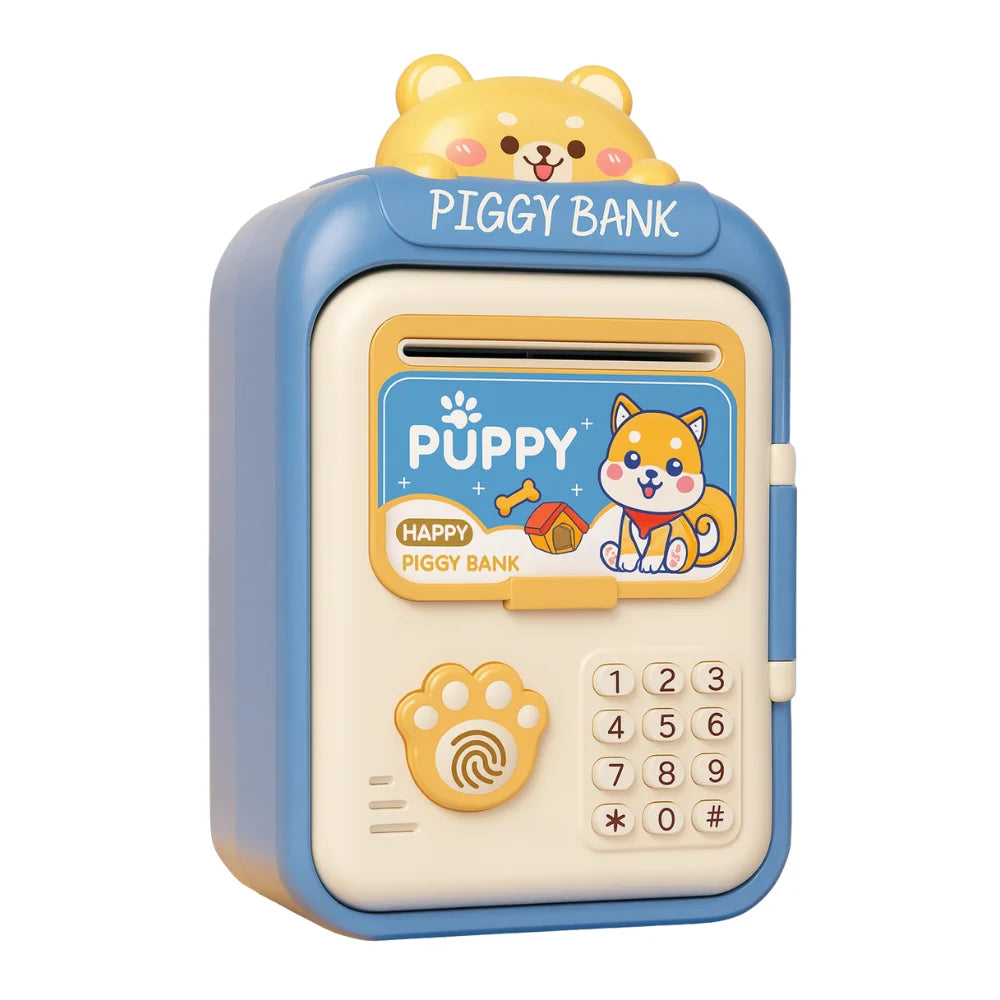 Alcancía Gato Caja Fuerte Kawaii Contraseña Sonido Y Huella