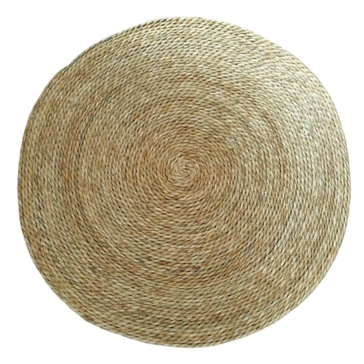 Alfombra De Yute Tradicional Rustica Circular Color Natural