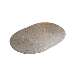 Alfombra De Yute Tradicional Rustica Ovalada Color Natural S - Fliperex
