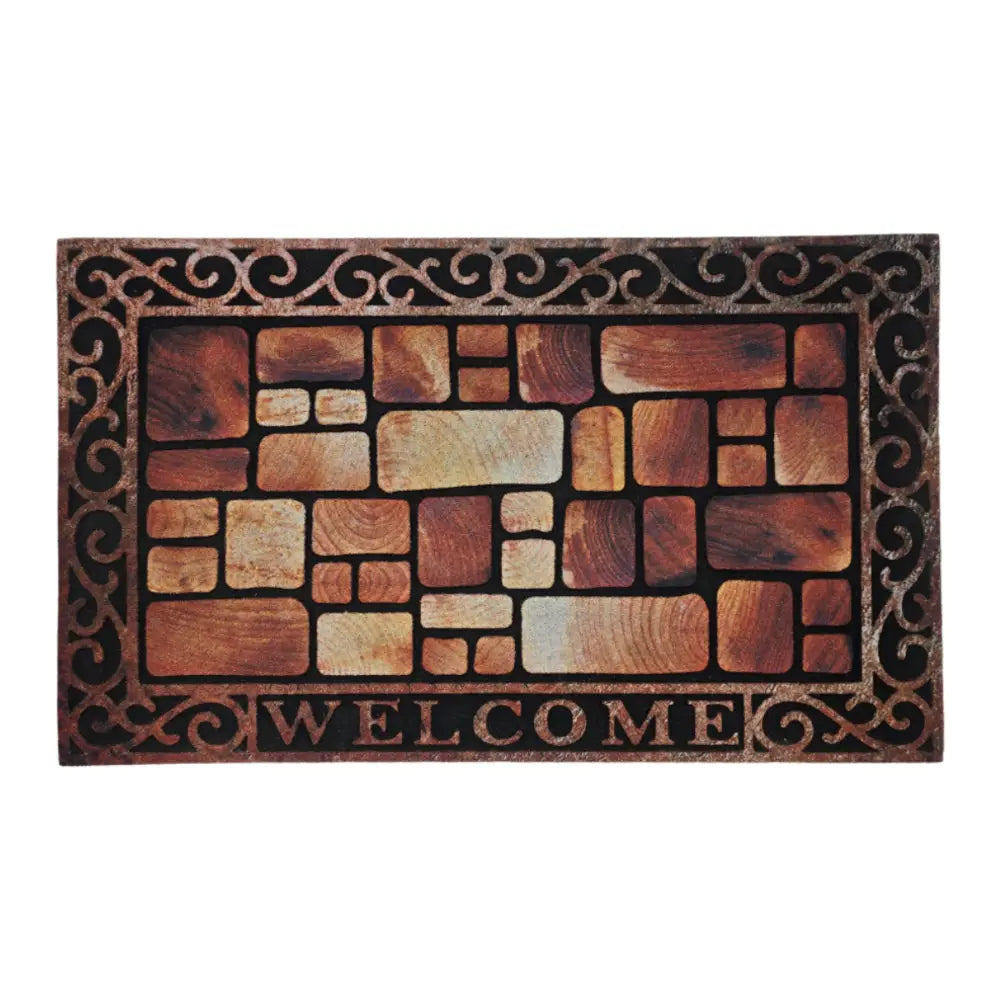 Alfombra Limpiapies Felpudo Alfombra De Entrada Vintage Café - Fliperex