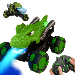 Auto Dinosaurio a Control Remoto RC Con Luces Vapor Y Sonido