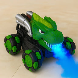 Auto Dinosaurio a Control Remoto RC Con Luces Vapor Y Sonido