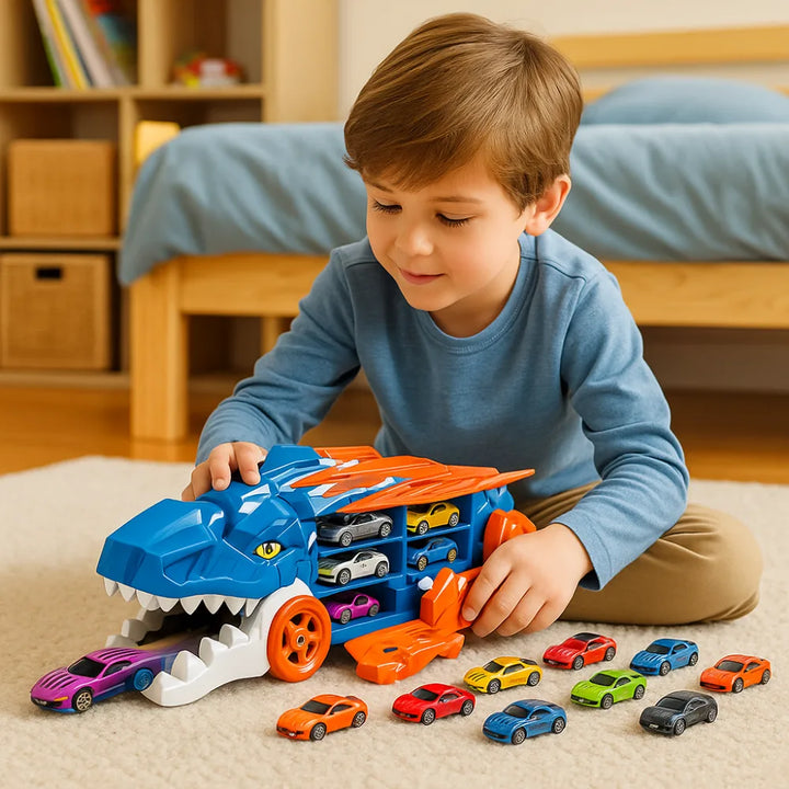 Camion Transportador Porta Autitos 2 en 1 Pista Lanzamiento - vista 2