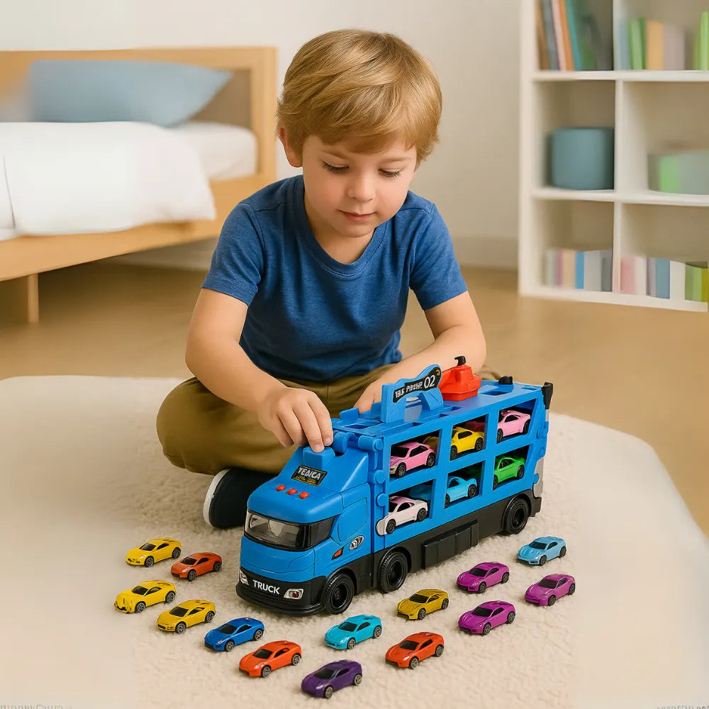 Camion De Carga Maletin Transportador De Autitos Juego Niños