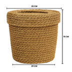 Canasto Cesta De Yute Tejida Con Tapa Acabado Rustico M