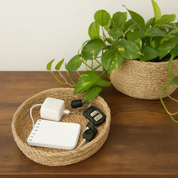 Canasto Cesta De Yute Tejida Con Tapa Acabado Rustico M