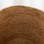 Canasto Cesta De Yute Tejida Con Tapa Acabado Rustico M