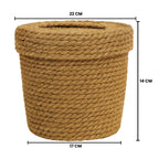 Canasto Cesta De Yute Tejida Con Tapa Acabado Rustico S