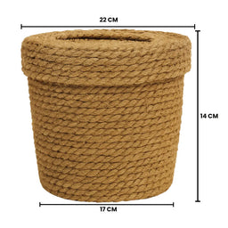 Canasto Cesta De Yute Tejida Con Tapa Acabado Rustico S