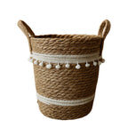 Canasto Cesta Yute Diseño Algodón Tejido Estilo Rustico S