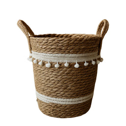 Canasto Cesta Yute Diseño Algodón Tejido Estilo Rustico S