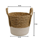 Canastos Cesta Algodón Tejido Nudo Color Blanco Asas S