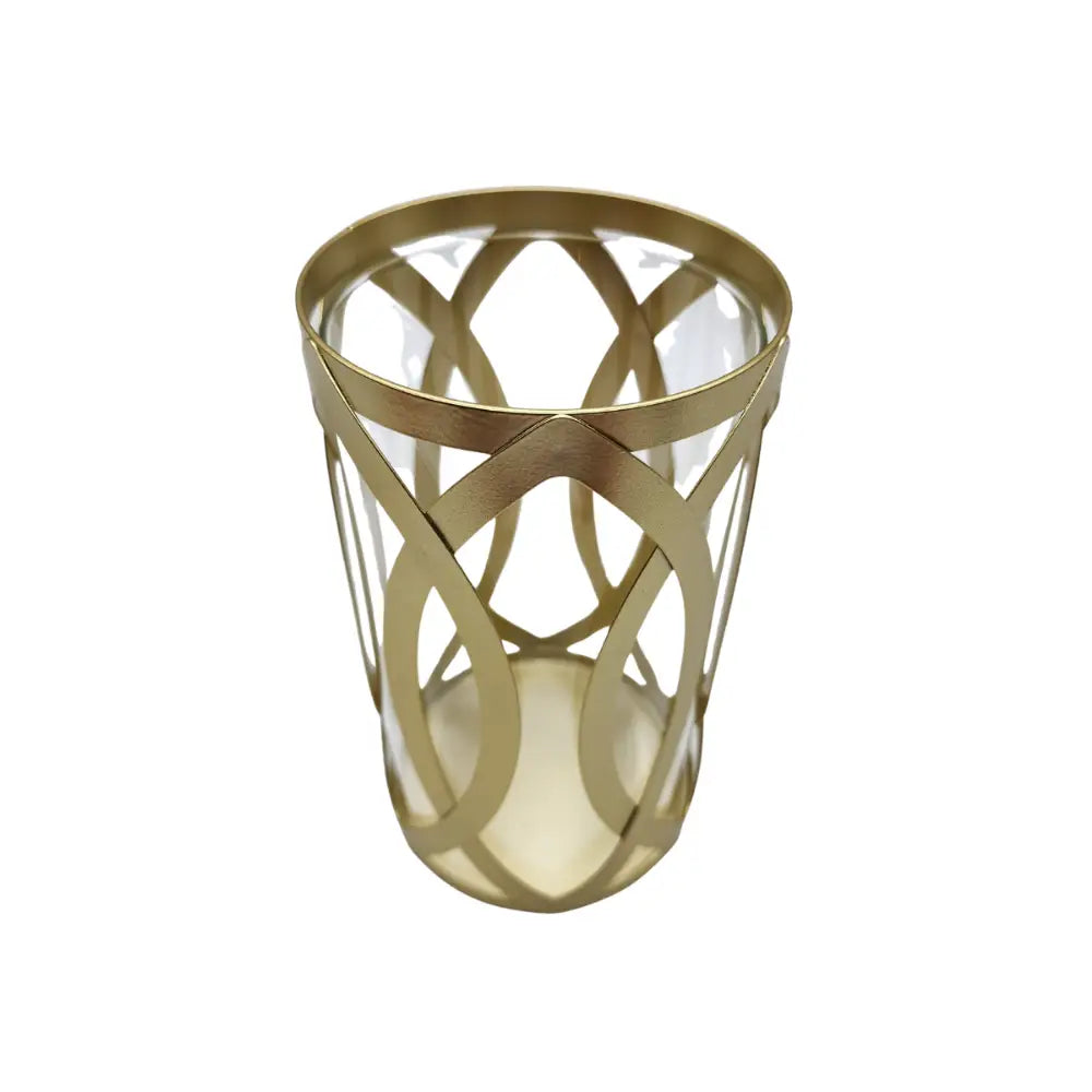 Candelabro Porta Velas Dorado Figura Diseño Moderno - Fliperex