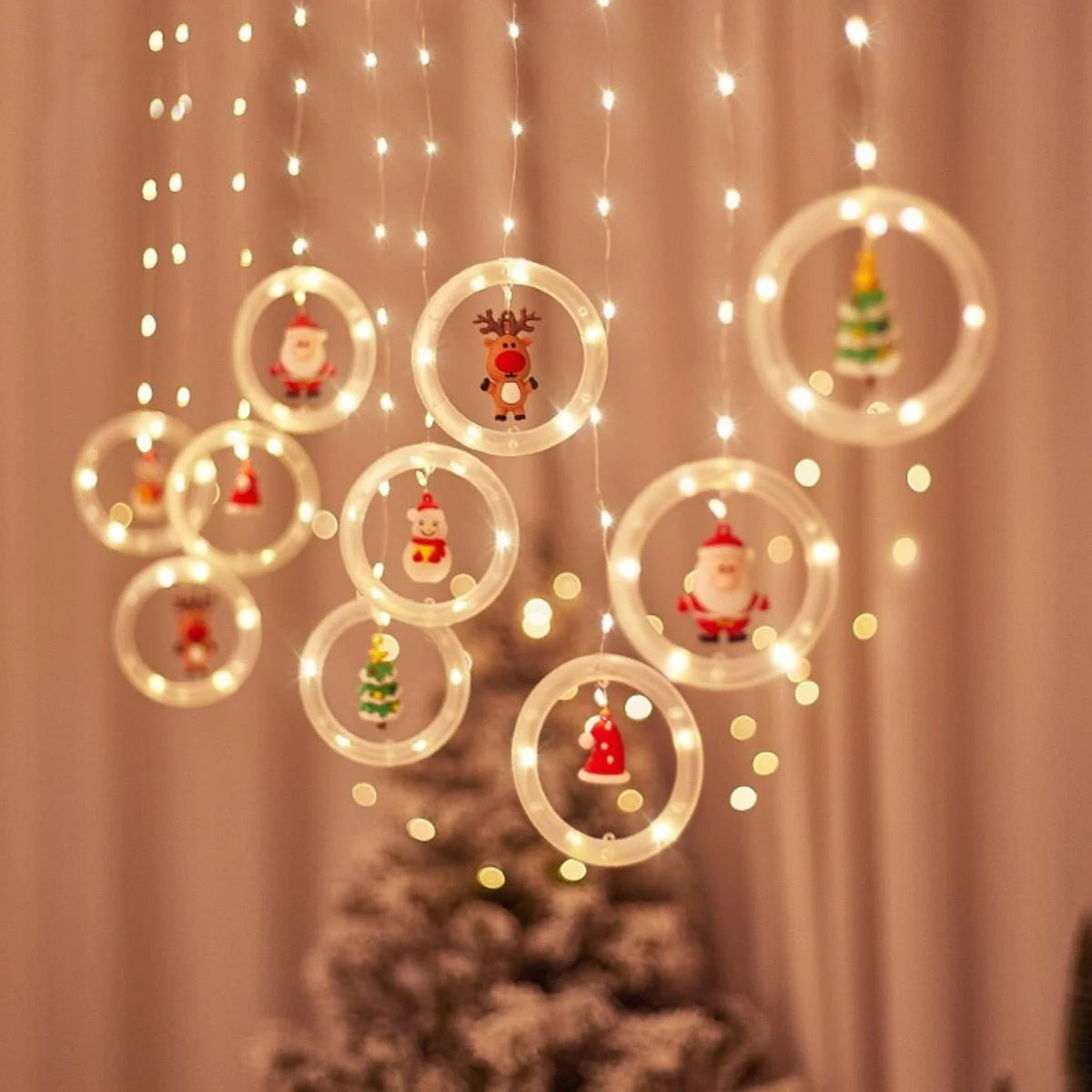 Cascada Guirnaldas De Navidad Luces Navideñas Pascua