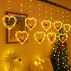Cascada Guirnaldas de Navidad Luces Navideñas de Corazones