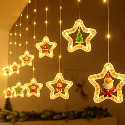 Cascada Guirnaldas de Navidad Luces Navideñas de Estrellas