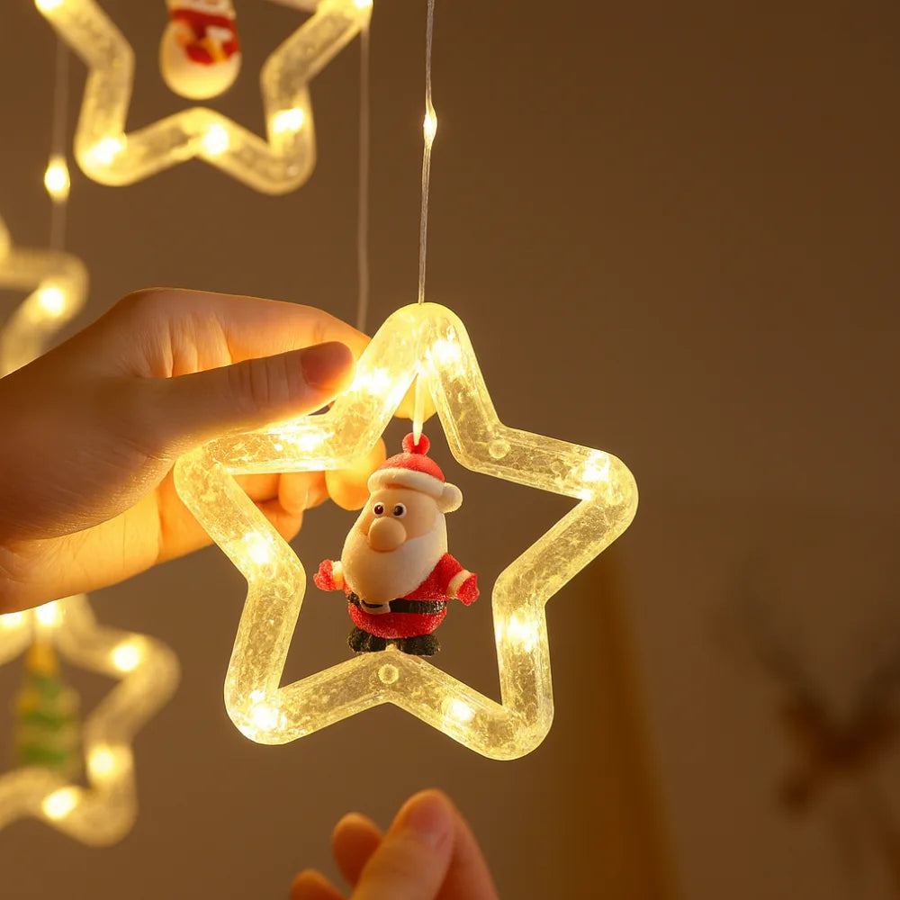 Cascada Guirnaldas de Navidad Luces Navideñas de Estrellas