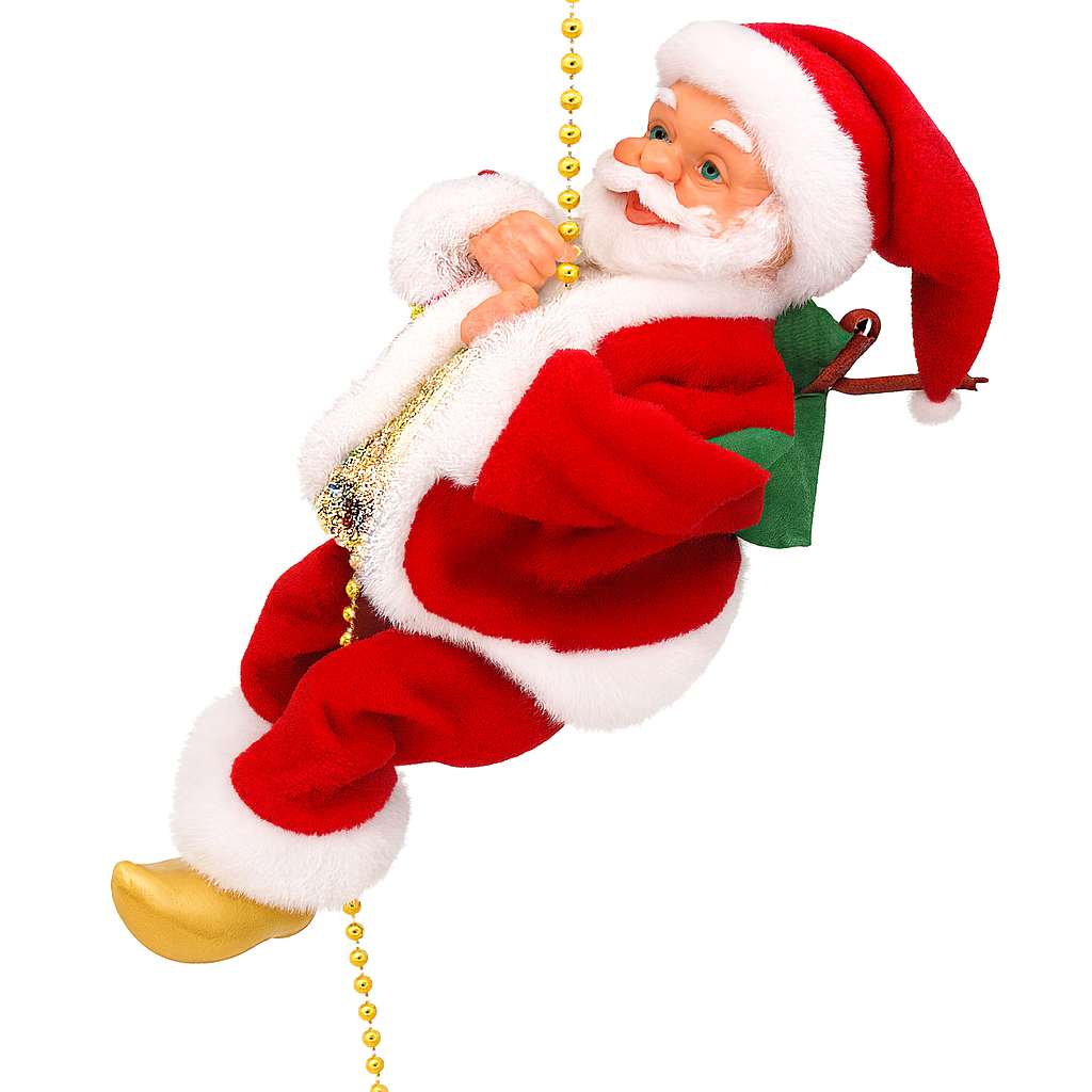 Viejo Pascuero Santa Sube y Baja Cuerda Decoracion Navidad