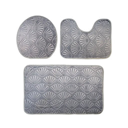 Conjunto De 3 Alfombra De Baño Suaves Absorventes Diseño Mar - Fliperex