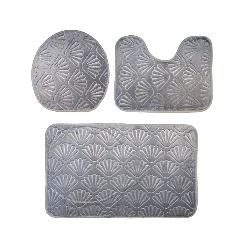 Conjunto De 3 Alfombra De Baño Suaves Absorventes Diseño Mar - Fliperex