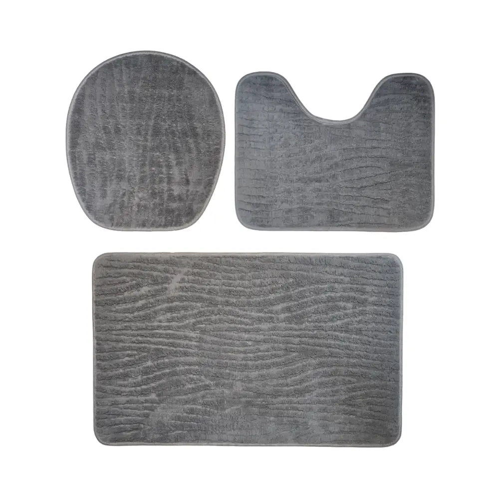 Conjunto De 3 Alfombra De Baño Suaves Absorventes Microfibra - Fliperex
