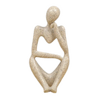 Set 2 Escultura Pensador De Resina Abstracta Moderna Arenisca