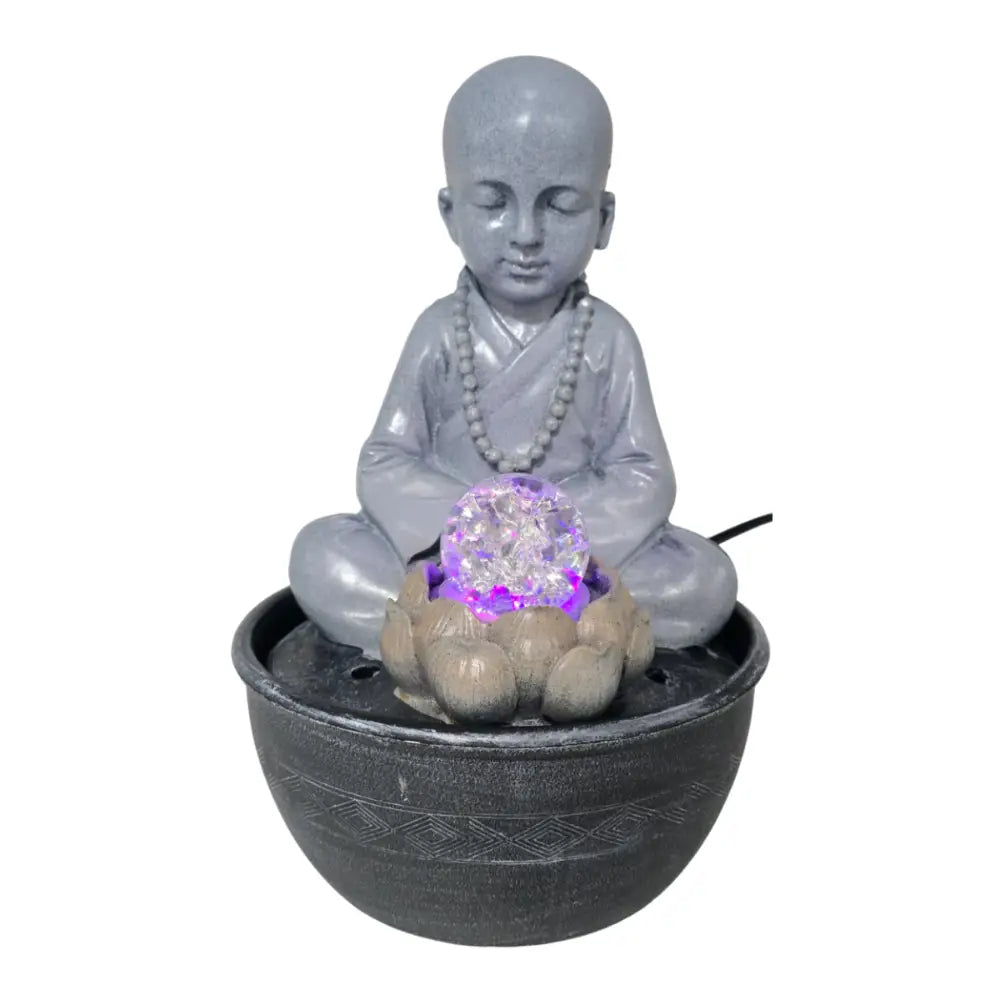 Estatua Figura De Buda Gris Decorativa Buda Fuente De Agua - Fliperex
