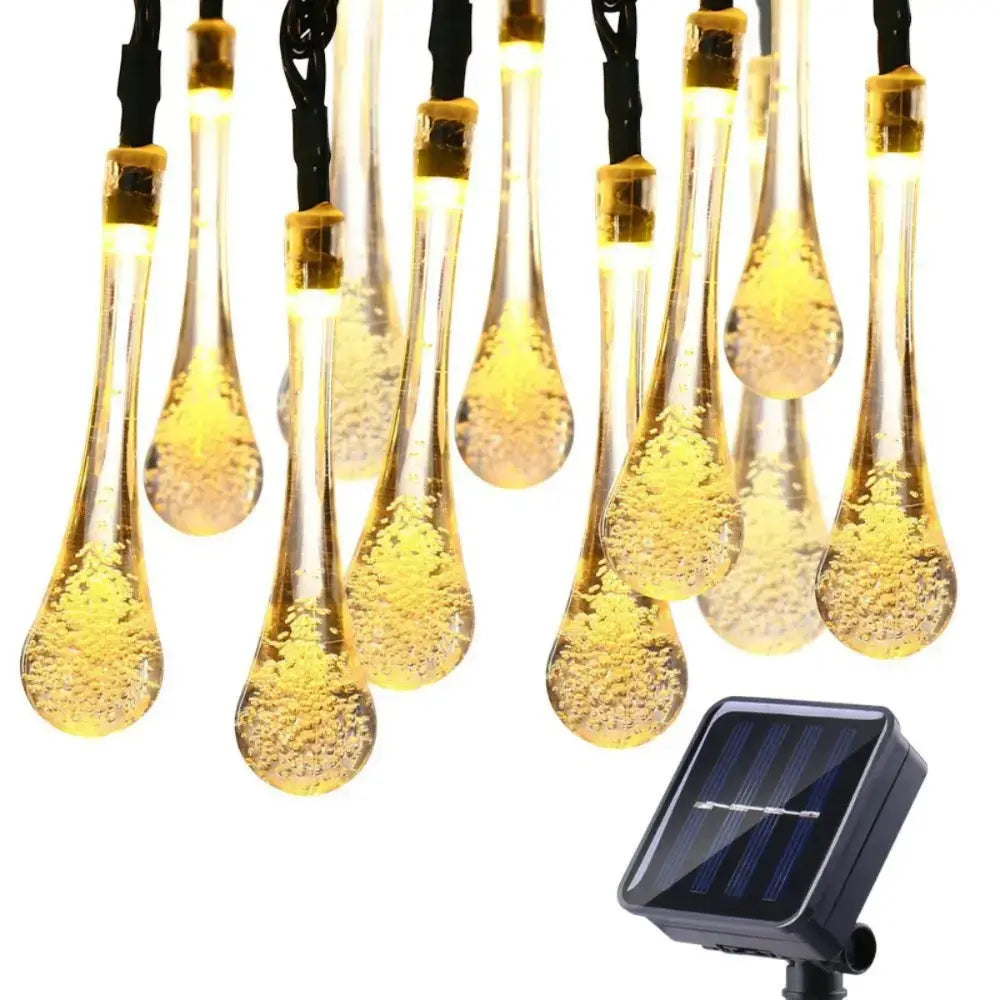 Guirnalda Solar Gotas Gotitas Luces Led Decoracion Jardin - Fliperex
