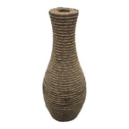 Jarron Florero Decorativo Tejido Rattan Moderno Café 50 CM - Fliperex