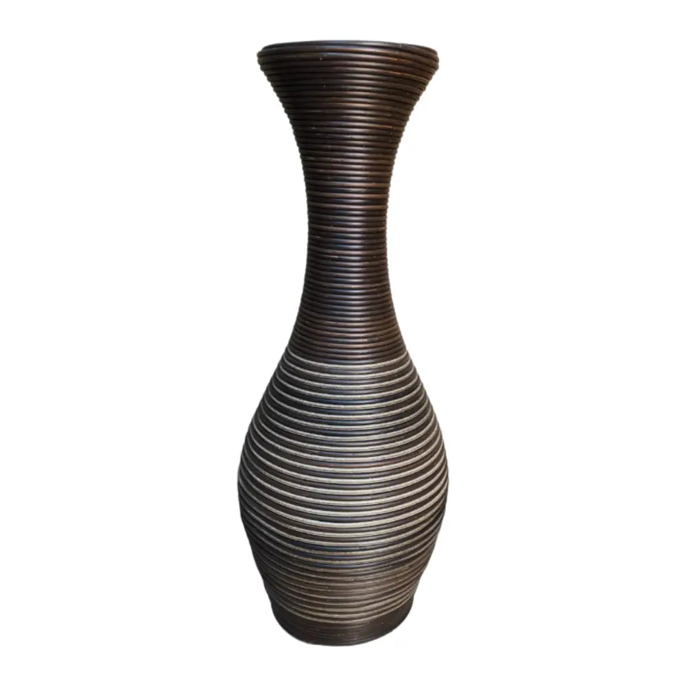Jarron Florero Decorativo Tejido Rattan Moderno Marron 60 CM - Fliperex