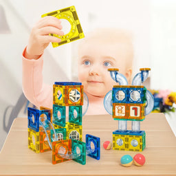 Juego Bloques Magneticos Construccion 42 Piezas Tobogan