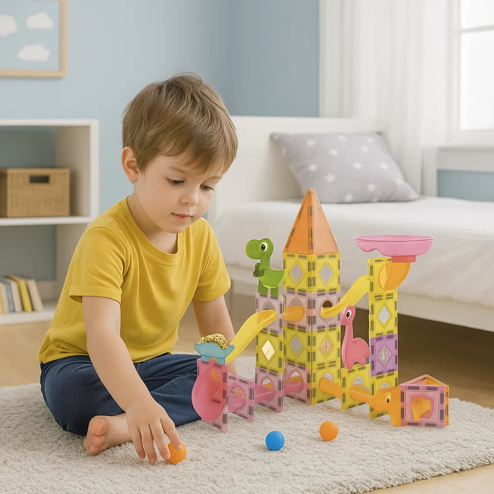 Juego Bloques Magneticos Construccion 69 Piezas Tobogan