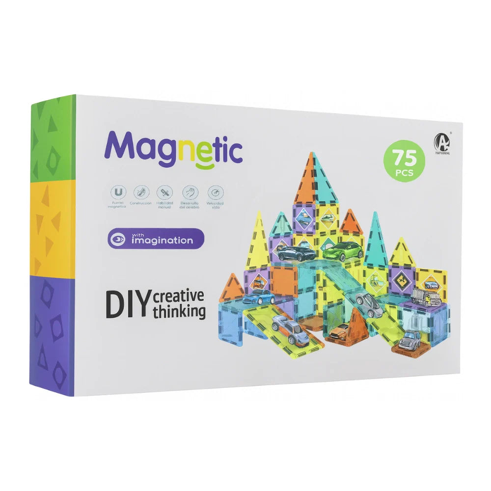 Juego Bloques Magneticos Construccion 75 Piezas Educativo