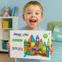 Juego Bloques Magneticos Construccion 77 Piezas Educativo