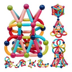 Juego Varillas de Construccion Magnetico Didactico 164 Piezas