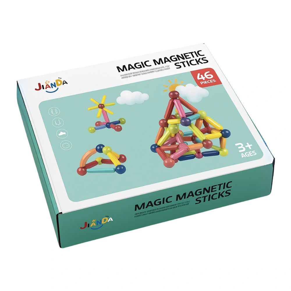 Juego Varillas De Construccion Magnetico Didactico 46 Piezas