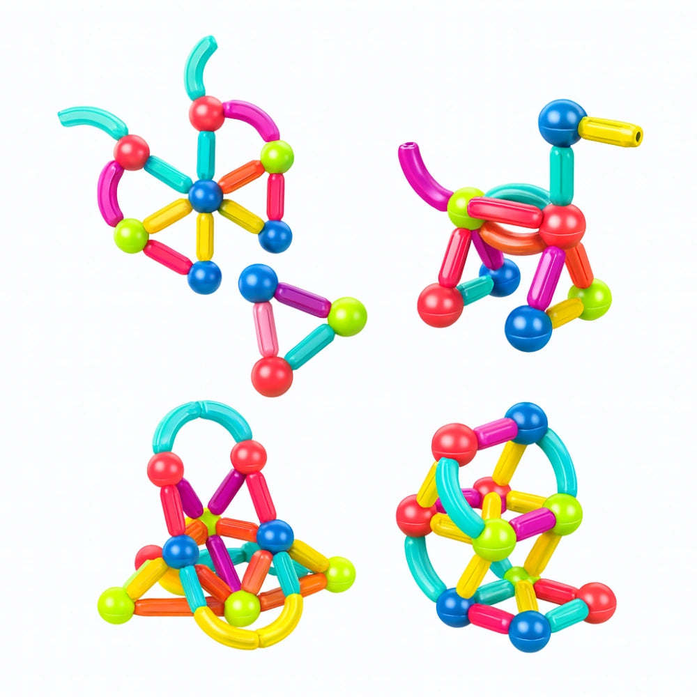 Juego Varillas De Construccion Magnetico Didactico 46 Piezas