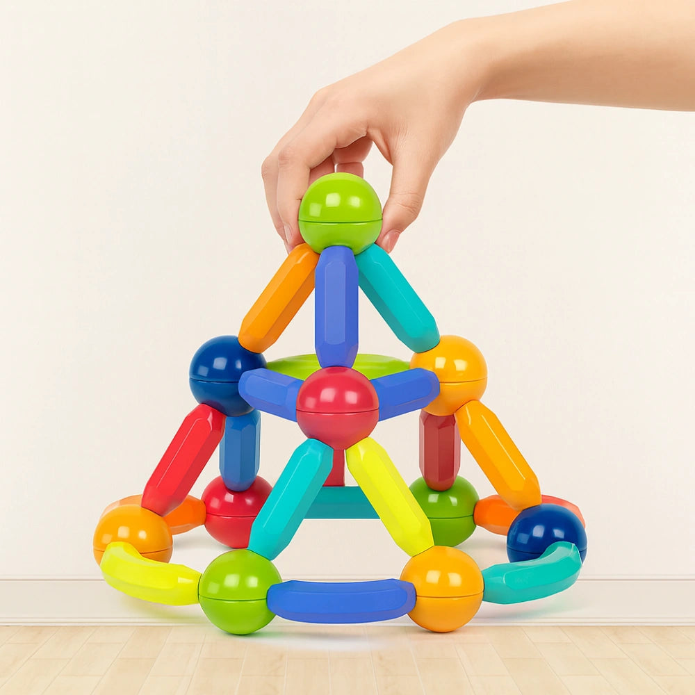 Juego Varillas De Construccion Magnetico Didactico 46 Piezas