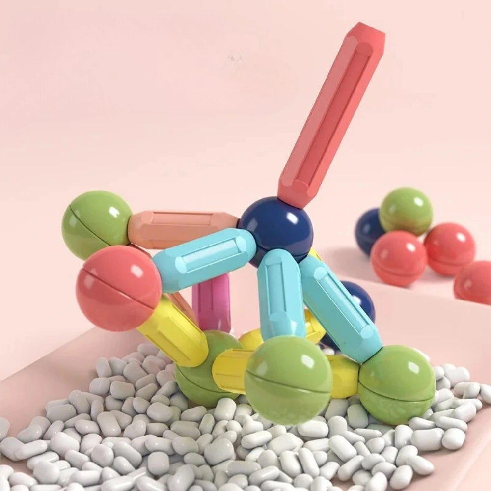 Juego Varillas De Construccion Magnetico Didactico 46 Piezas
