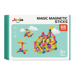 Juego Varillas De Construccion Magnetico Didactico 68 Piezas